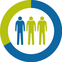 element graficzny &bdquo;1 spośr&oacute;d 3 dorosłych&rdquo;