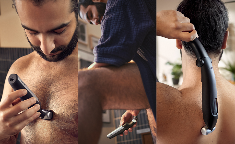 Golenie plec&oacute;w golarką do ciała Philips bodygroom.